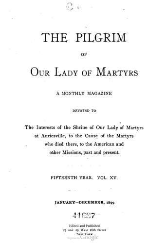 Shrine of Our Lady of Martyrs, etc. · 1889