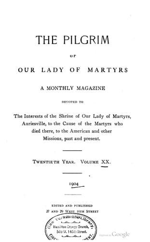 Shrine of Our Lady of Martyrs, etc. · 1904